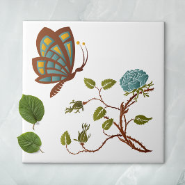Borboleta e Rosa azul