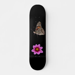 Borboleta e skate cor-de-rosa da flor