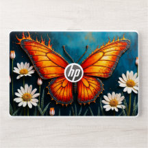 Borboleta em chamas fantasia de arte branca camomi