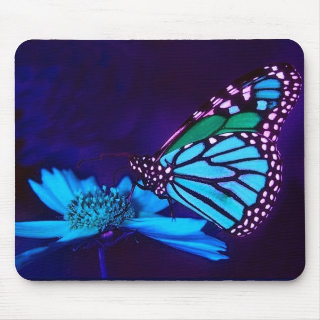 Borboleta em Mousepad claro azul (Frente)