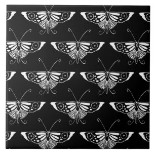 Borboleta estilizado de Deco - preto e branco