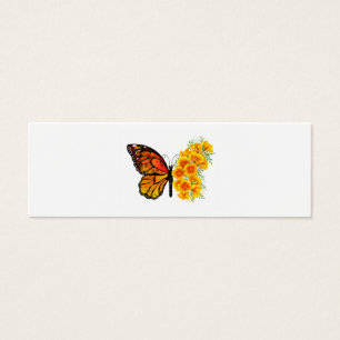 Borboleta Flor com Amapola da Califórnia Amarela