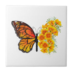 Borboleta Flor com Papagaio Amarelo da Califórnia