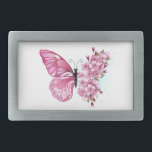 Borboleta Flor com Sakura Rosa<br><div class="desc">Arranjo de flores de borboleta cor-de-rosa com cereja japonesa cor-de-rosa floresce em fundo branco.</div>