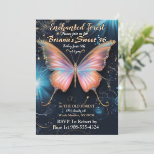 Borboleta Florestal Encantada Sweet 16 Convite