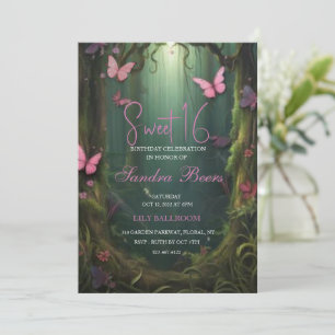 Borboleta Florestal Encantada Sweet 16 Convites