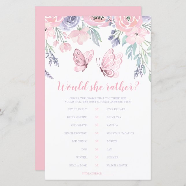 Borboleta Flórida Rosa Púrpura Ela Preferencialmen (Frente/Verso)