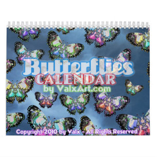 Borboleta Flutterby no calendário de Valxart