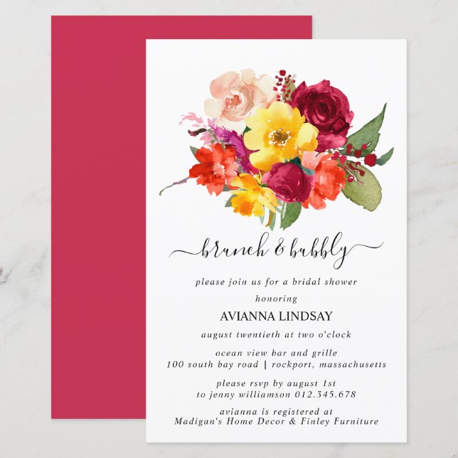 Borboleta Laranja Amarelo Amarelo Bridal Brunbble (Frente/Verso)