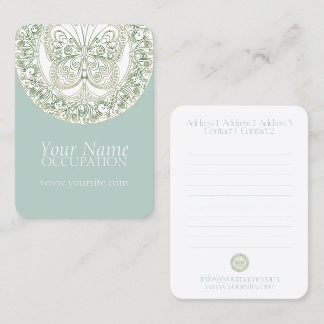 Borboleta Mandala - Cartão de visita (Frente/Verso)