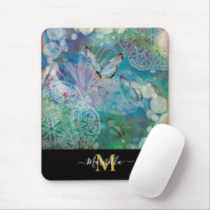 Borboleta Mandala Personalize o mouse Pad Monogram