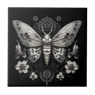 Borboleta metálica moderna com flores