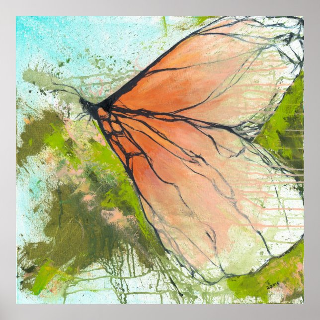 Borboleta Monarca abstrato - Poster (Frente)