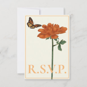Borboleta Monarca Dahlia Marinho Azul QRC RSVP