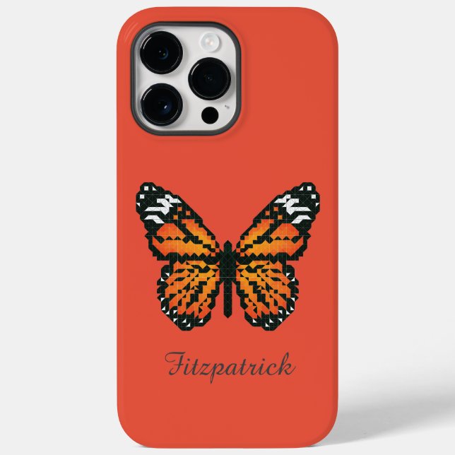 Borboleta monarca em polígono / Nome personalizado (Verso)