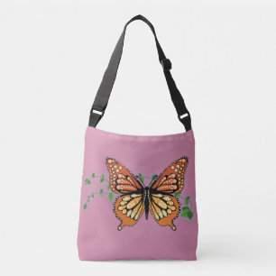 Borboleta Monarca Rhinestone Design Bolsa Rag