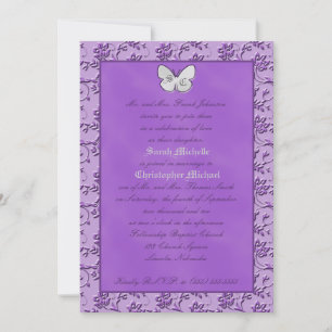 Borboleta Monogramada no Convite para Casamento Ro