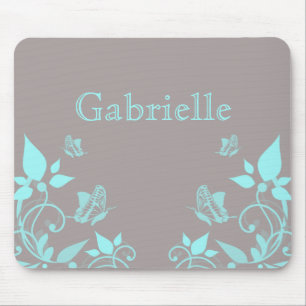 Borboleta Mousepad floral do Aqua
