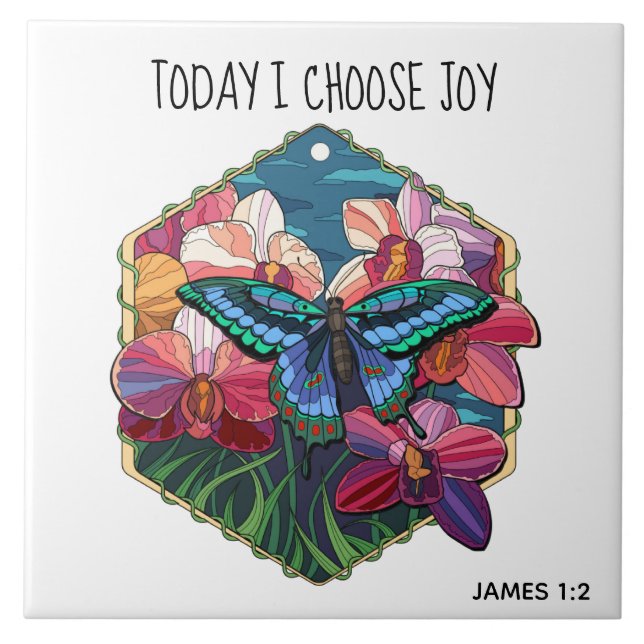 Borboleta, nosso verso de James 1:2 (Frente)