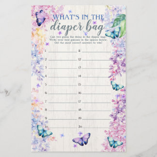 Borboleta O que há no jogo do Chá da Fralda