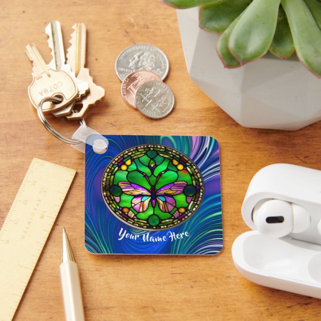 Borboleta Ocupada Chaveiro personalizada (Mesa)