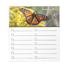 Borboleta para fazer o bloco de notas da lista ou