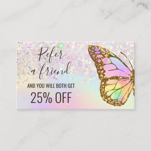 borboleta pastel designa um amigo cartão de visita (Frente)