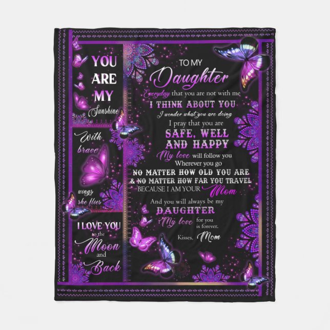 Borboleta Personalizada Para Meu Cobertor Filha (Frente)