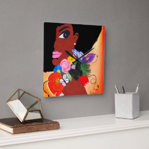 Borboleta Preta - Relógio de Parede