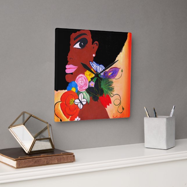 Borboleta Preta - Relógio de Parede (Escritório)