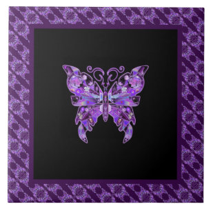 Borboleta púrpura 31 Azulejo cerâmico