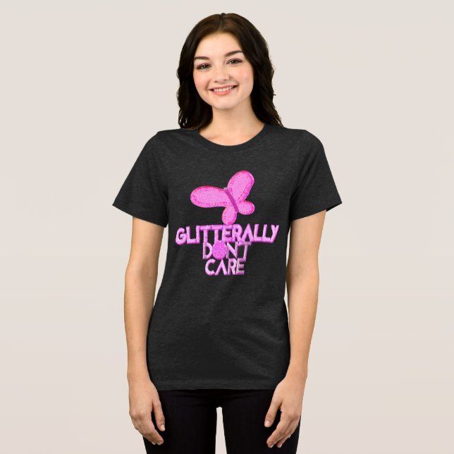 Borboleta rosa brilhante não se importa (Frente Completa)