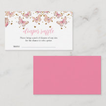 Borboleta rosa e Dourada | Inserção de Raffle Fral