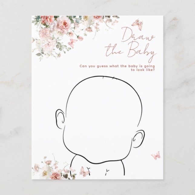 Borboleta Rosa O que há no seu Chá de fraldas tele (Frente)