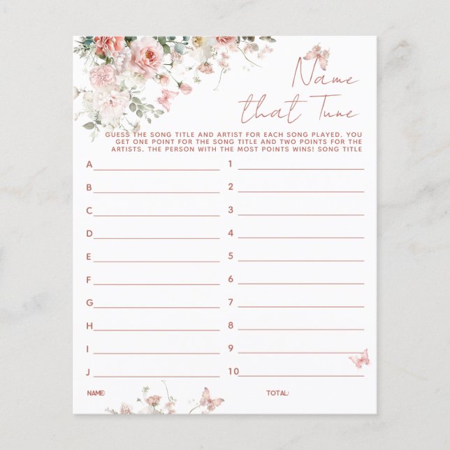 Borboleta Rosa O que há no seu Chá de fraldas tele (Frente)