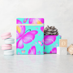 Borboleta rosa Papel de embrulho de Pastel Naturez