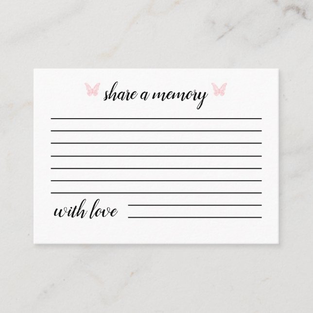 Borboleta Rosa | Partilhar Cartões De Memória A (Frente)