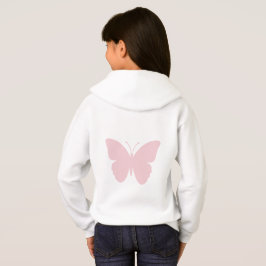 Borboleta Rosa Suave nas Costas de Crianças Branca