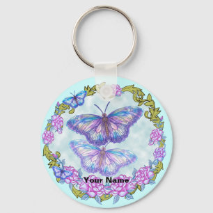 Borboleta Rosas porta-chaves