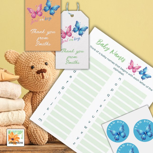 borboleta Sexo Partido Revelação Nomes de Bebês (Criador carregado)