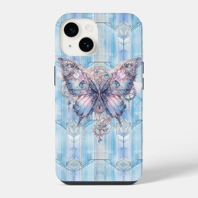 Borboleta Steampunk Azul Gelo (Verso)