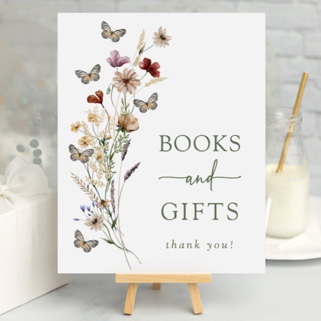 Borboleta Verde Oferece Poster Chá de fraldas (Sage Green Butterfly Gifts Baby Shower Poster by Painted Paperie
)