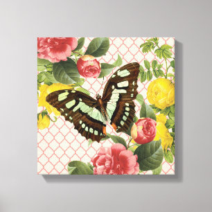 Borboleta Vintage, canvas esticada