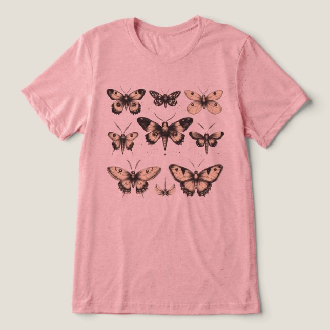 Borboleta Vintage e Moth Women & Men (Design frontal)