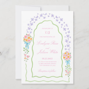 Borboleta Whimsical e Convite Floral para Casament