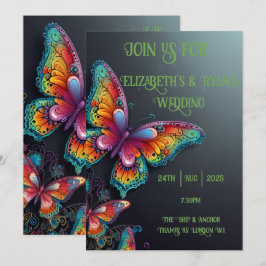 Borboleta Whimsical Romance Convite para Casamento