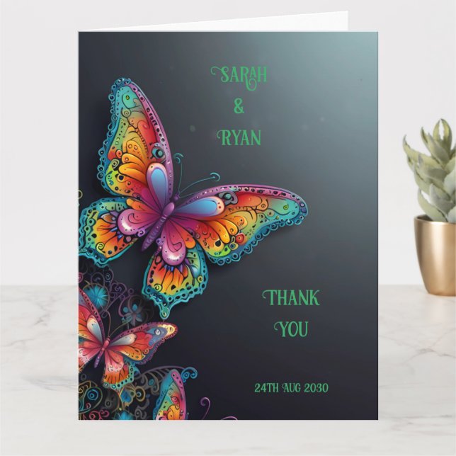 Borboleta Whimsical Romance Convite para Casamento (Planta pequena)