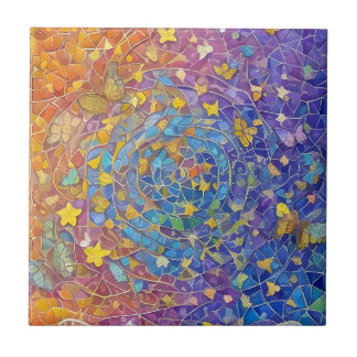 Borboletas abstrato, estrelas e vórtice espiritual