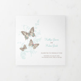 Borboletas aqua do programa de renovação de casame