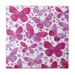 Borboletas Aquarela Magenta Rosa<br><div class="desc">Pintura de borboletas cor-de-água magenta e branca.</div>